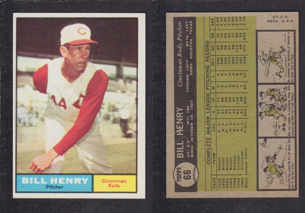 1962  TOPPS BASEBALL CARD #66  B. HENRY photo