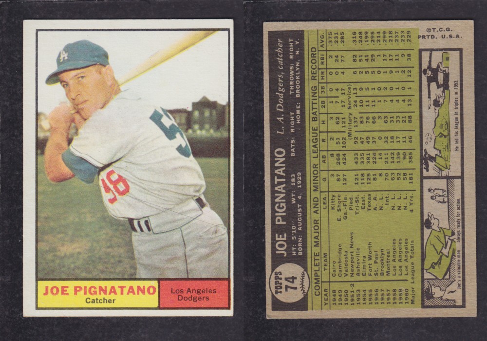 1962  TOPPS BASEBALL CARD #74  J. PIGNATANO photo