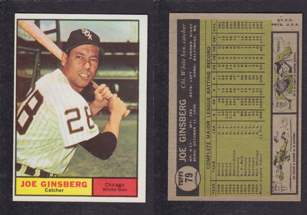 1962  TOPPS BASEBALL CARD #79  J. GINSBERG photo