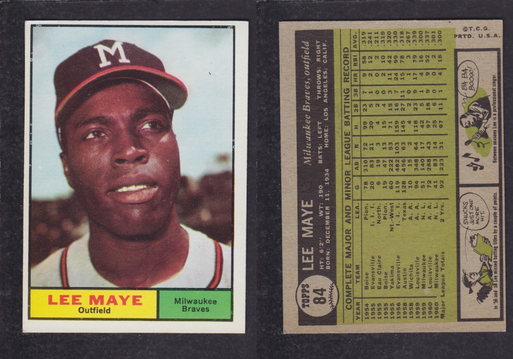1962  TOPPS BASEBALL CARD #84  L. MAYE photo