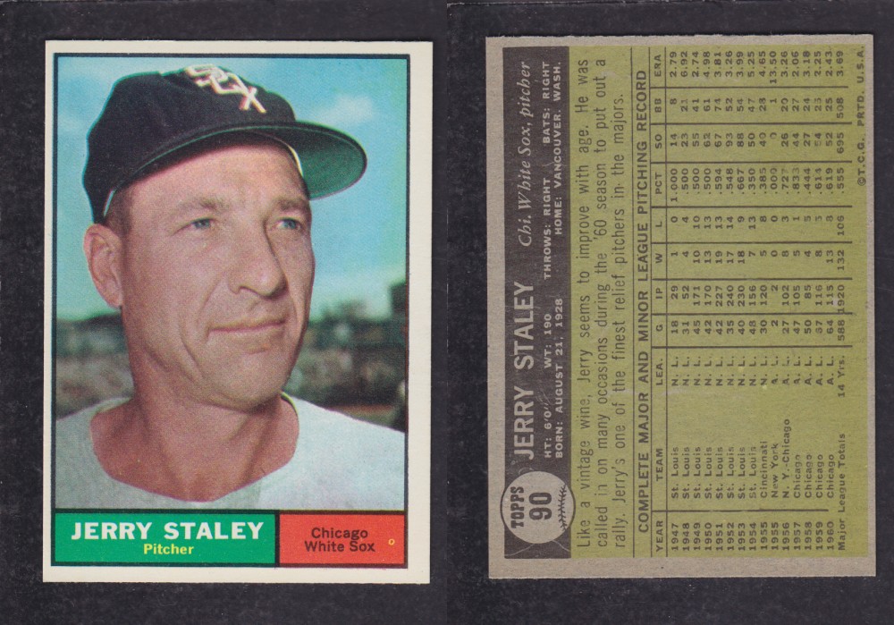 1962 TOPPS BASEBALL CARD #90 J. STALEY photo 1962 TOPPS BASEBALL CARD #90 J. STALEY photo