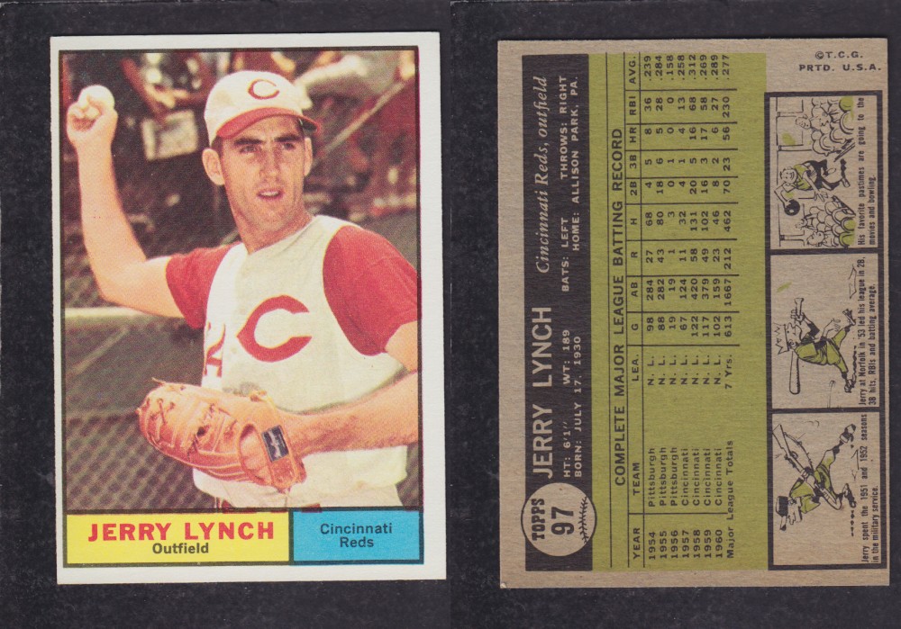 1962  TOPPS BASEBALL CARD #97  J. LYNCH photo