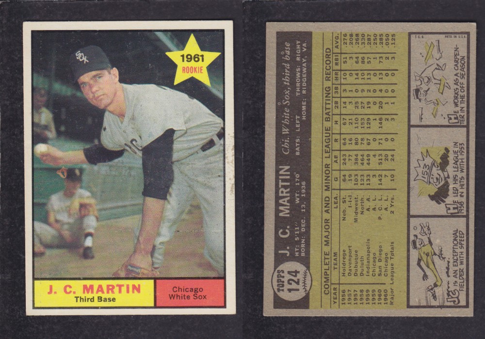 1962 TOPPS BASEBALL CARD #124 J. C. MARTIN photo 1962 TOPPS BASEBALL CARD #124 J. C. MARTIN photo