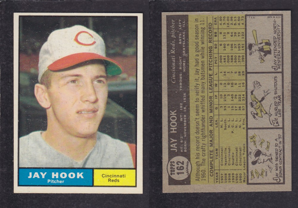 1962 TOPPS BASEBALL CARD #162 J. HOOK photo 1962 TOPPS BASEBALL CARD #162 J. HOOK photo