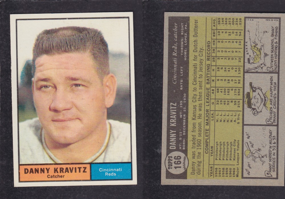1962 TOPPS BASEBALL CARD #166 D. KRAVITZ photo 1962 TOPPS BASEBALL CARD #166 D. KRAVITZ photo