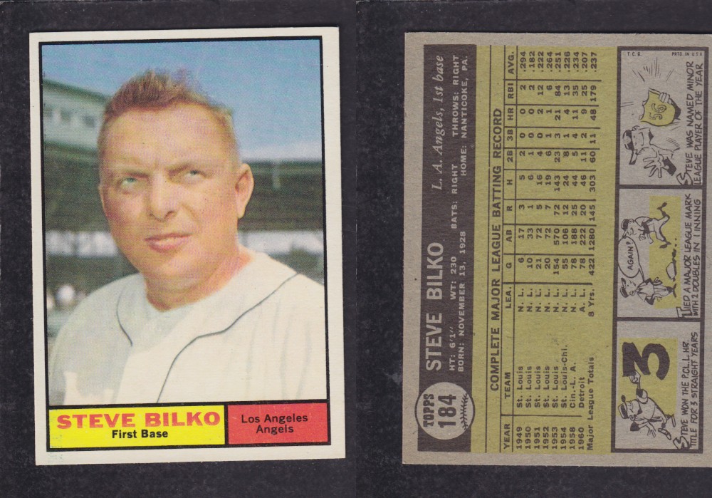1962 TOPPS BASEBALL CARD #184 S. BILKO photo 1962 TOPPS BASEBALL CARD #184 S. BILKO photo