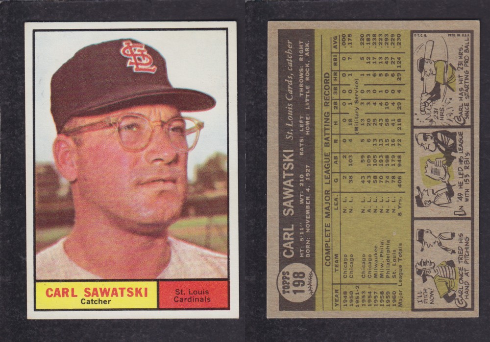 1962 TOPPS BASEBALL CARD #198 C. SAWATSKI photo 1962 TOPPS BASEBALL CARD #198 C. SAWATSKI photo