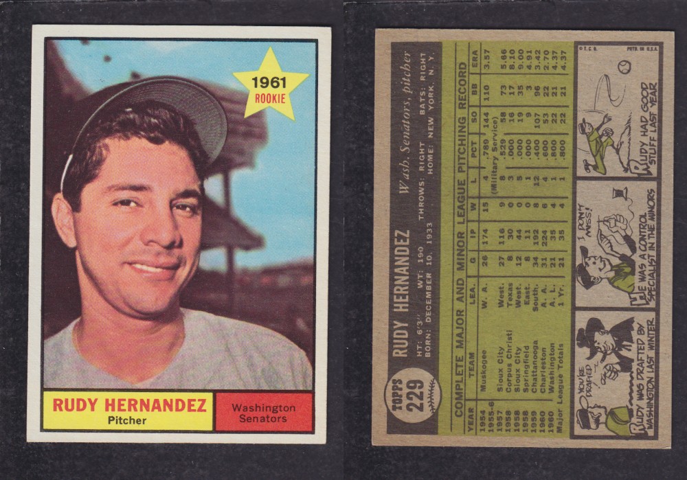 1962 TOPPS BASEBALL CARD #229 R. HERNANDEZ photo 1962 TOPPS BASEBALL CARD #229 R. HERNANDEZ photo