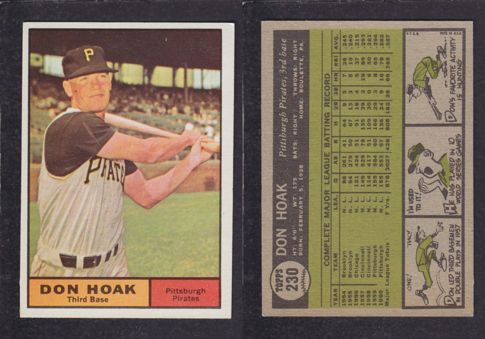 1962 TOPPS BASEBALL CARD #230 D. HOAK photo 1962 TOPPS BASEBALL CARD #230 D. HOAK photo