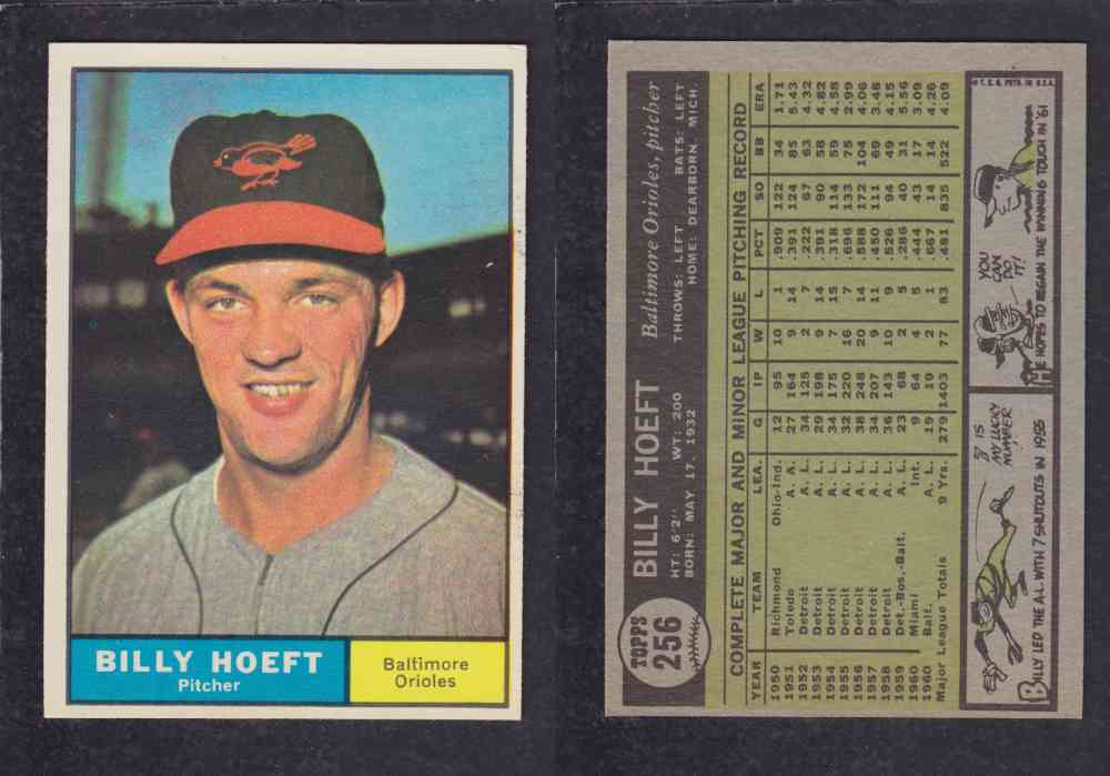 1962 TOPPS BASEBALL CARD #256 B. HOEFT photo 1962 TOPPS BASEBALL CARD #256 B. HOEFT photo