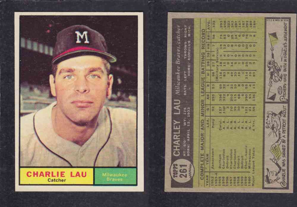 1962  TOPPS BASEBALL CARD #261  C. LAU photo