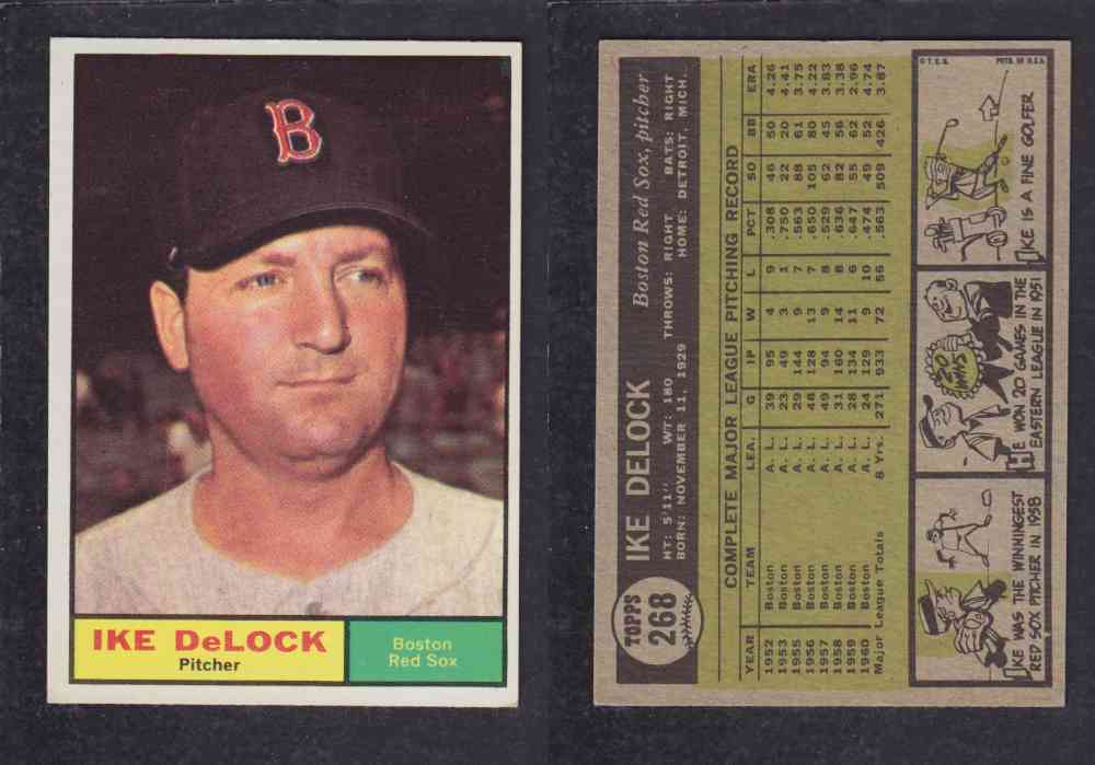 1961 TOPPS BASEBALL CARD #268 I. DeLOCK photo 1961 TOPPS BASEBALL CARD #268 I. DeLOCK photo
