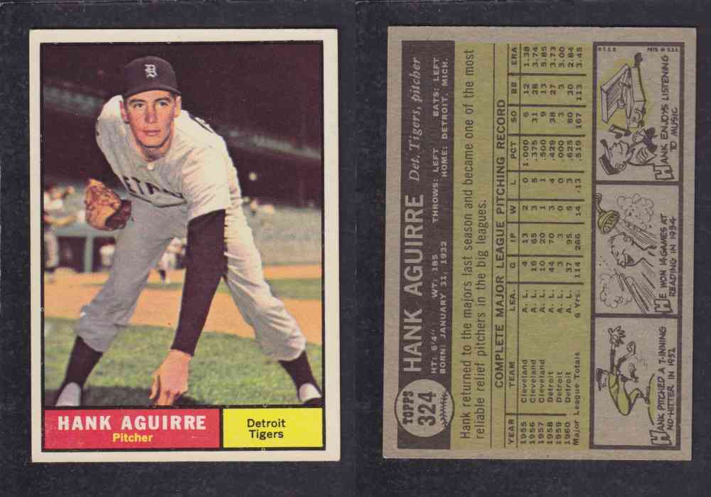 1961 TOPPS BASEBALL CARD #324 H. AGUIRRE photo 1961 TOPPS BASEBALL CARD #324 H. AGUIRRE photo