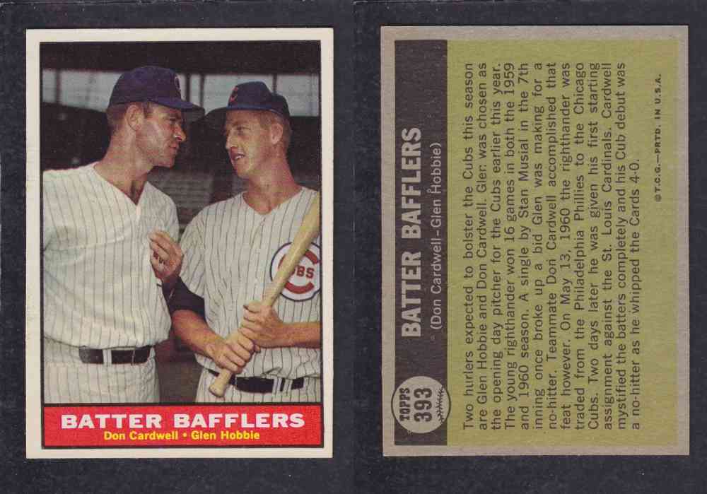 1961 TOPPS BASEBALL CARD #393 B. BAFFLERS photo 1961 TOPPS BASEBALL CARD #393 B. BAFFLERS photo