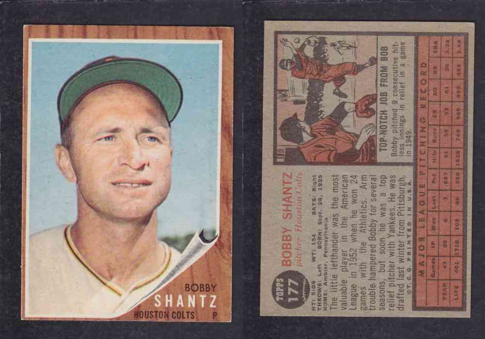 1962 TOPPS BASEBALL CARD #177 B. SHANTZ photo 1962 TOPPS BASEBALL CARD #177 B. SHANTZ photo