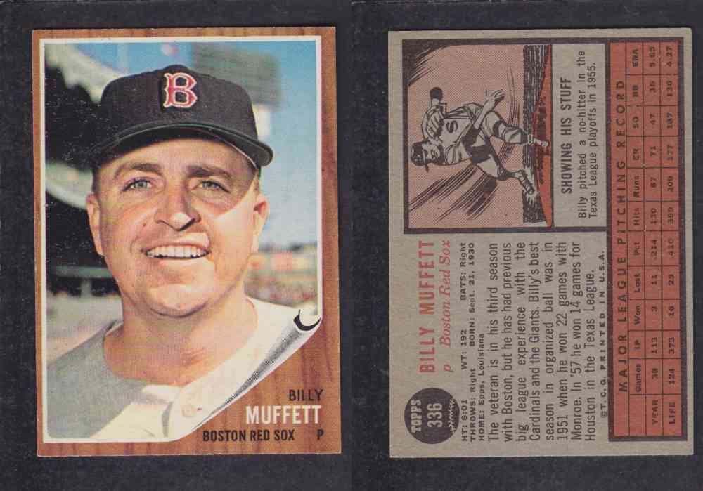 1962 TOPPS BASEBALL CARD #336 B. MUFFETT photo 1962 TOPPS BASEBALL CARD #336 B. MUFFETT photo