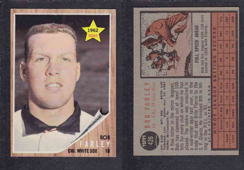 1962  TOPPS BASEBALL CARD #426  B. FARLEY photo