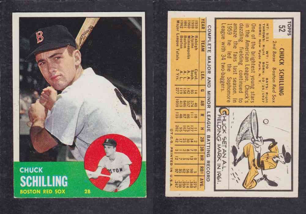 1963  TOPPS BASEBALL CARD  #52  C. SCHILLING photo