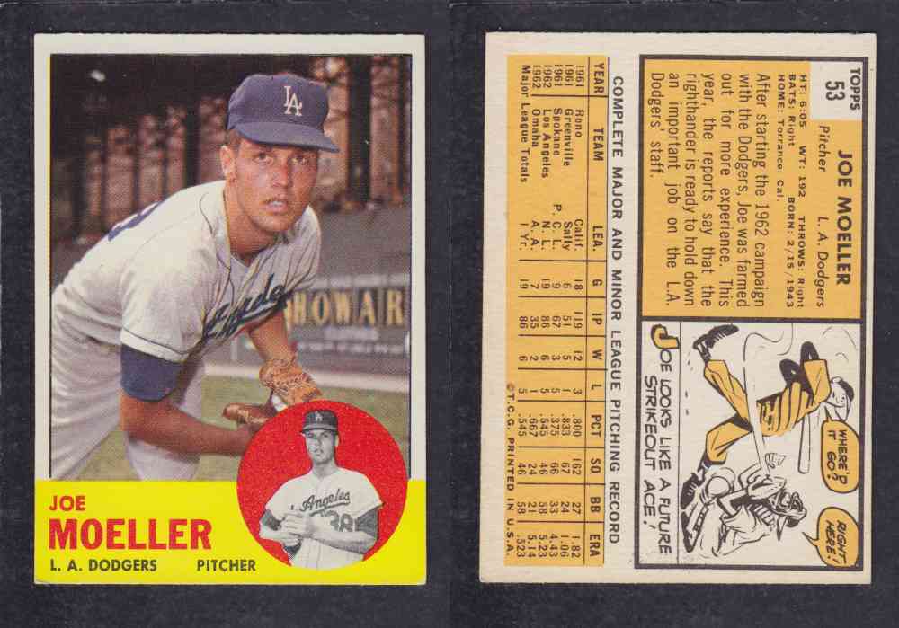 1963  TOPPS BASEBALL CARD  #53  J. MOELLER photo