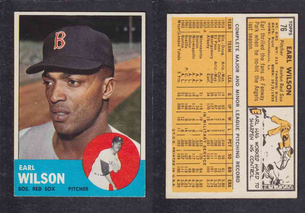 1963 TOPPS BASEBALL CARD #76 E. WILSON photo 1963 TOPPS BASEBALL CARD #76 E. WILSON photo