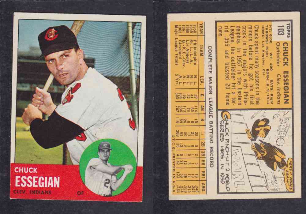 1963  TOPPS BASEBALL CARD  #103  C. ESSEGIAN photo