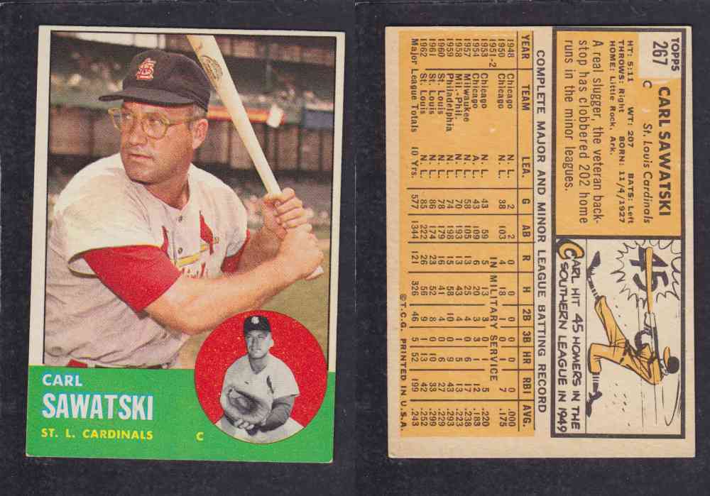 1963  TOPPS BASEBALL CARD  #267  C. SAWATSKI photo