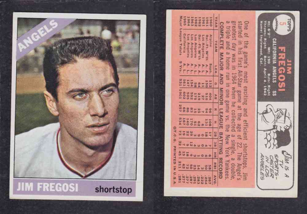 1966 TOPPS BASEBALL CARD #5 J. FREGOSI photo 1966 TOPPS BASEBALL CARD #5 J. FREGOSI photo