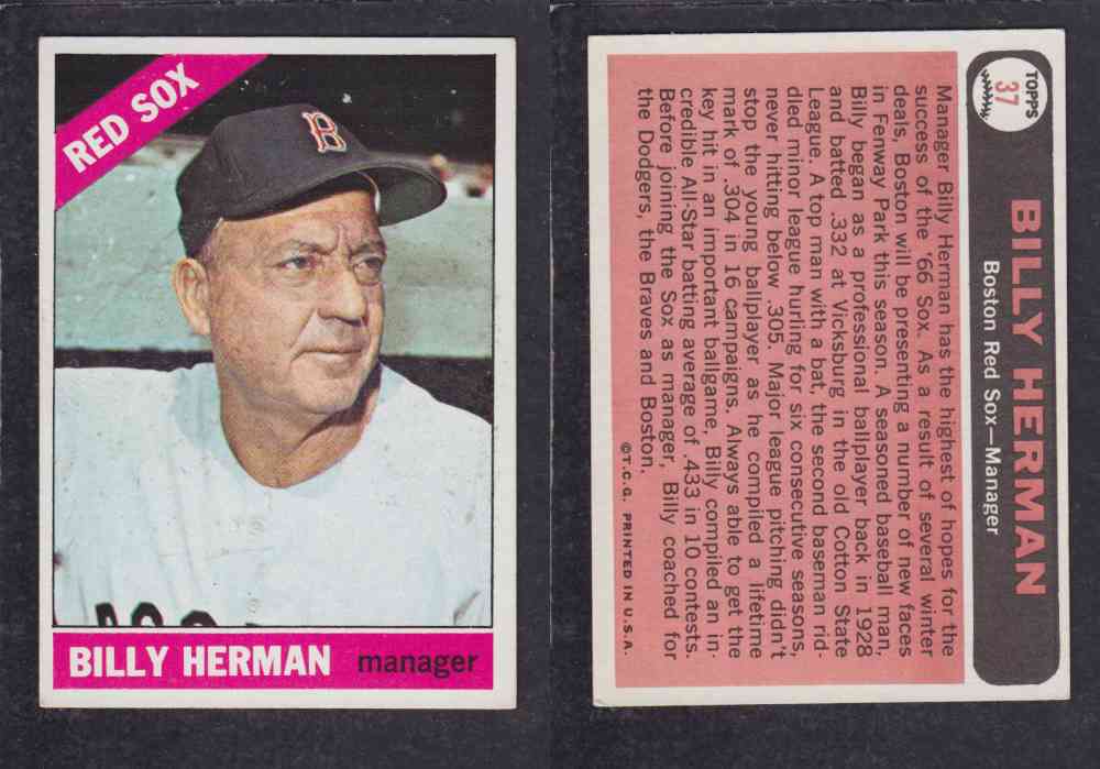 1966 TOPPS BASEBALL CARD #37 B. HERMAN photo 1966 TOPPS BASEBALL CARD #37 B. HERMAN photo