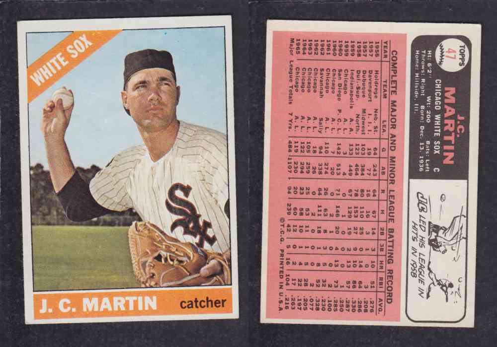 1966 TOPPS BASEBALL CARD #47 J. C. MARTIN photo 1966 TOPPS BASEBALL CARD #47 J. C. MARTIN photo
