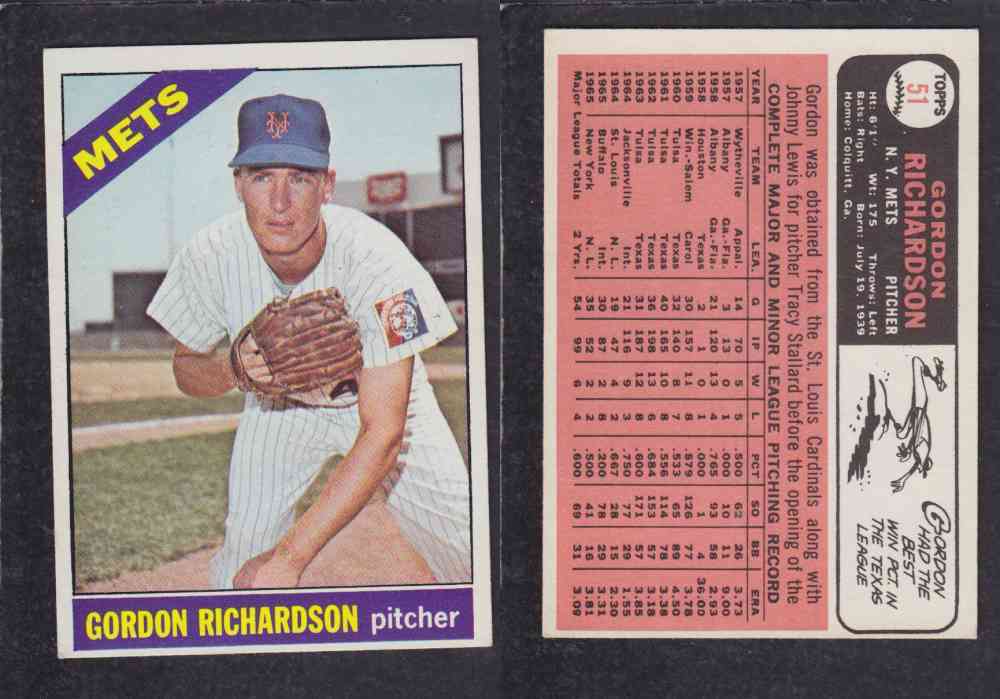 1966 TOPPS BASEBALL CARD #51 G. RICHARDSON photo 1966 TOPPS BASEBALL CARD #51 G. RICHARDSON photo