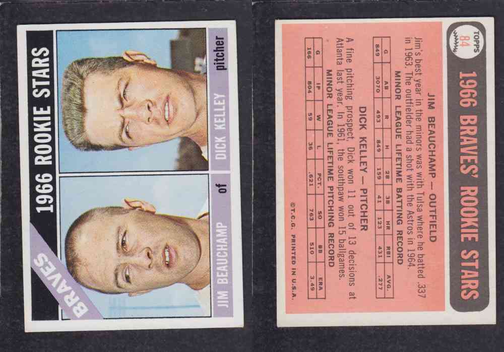 1966 TOPPS BASEBALL CARD #84 BRAVES`ROOKIE STARS photo 1966 TOPPS BASEBALL CARD #84 BRAVES`ROOKIE STARS photo