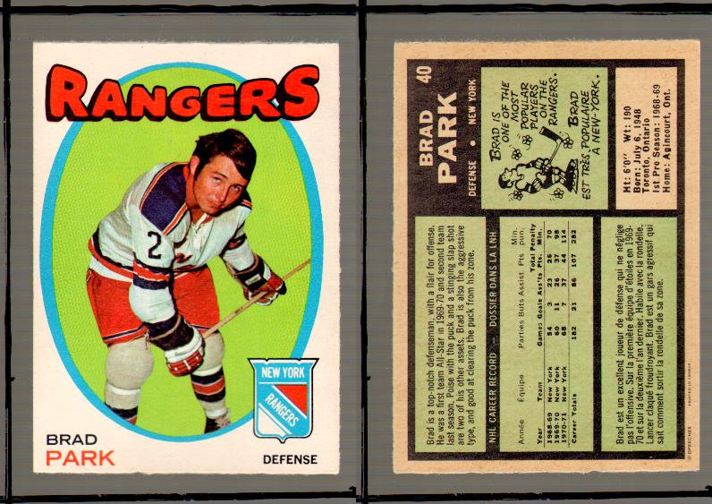 1971-72 O-PEE-CHEE HOCKEY CARD #40 B.PARK photo 1971-72 O-PEE-CHEE HOCKEY CARD #40 B.PARK photo