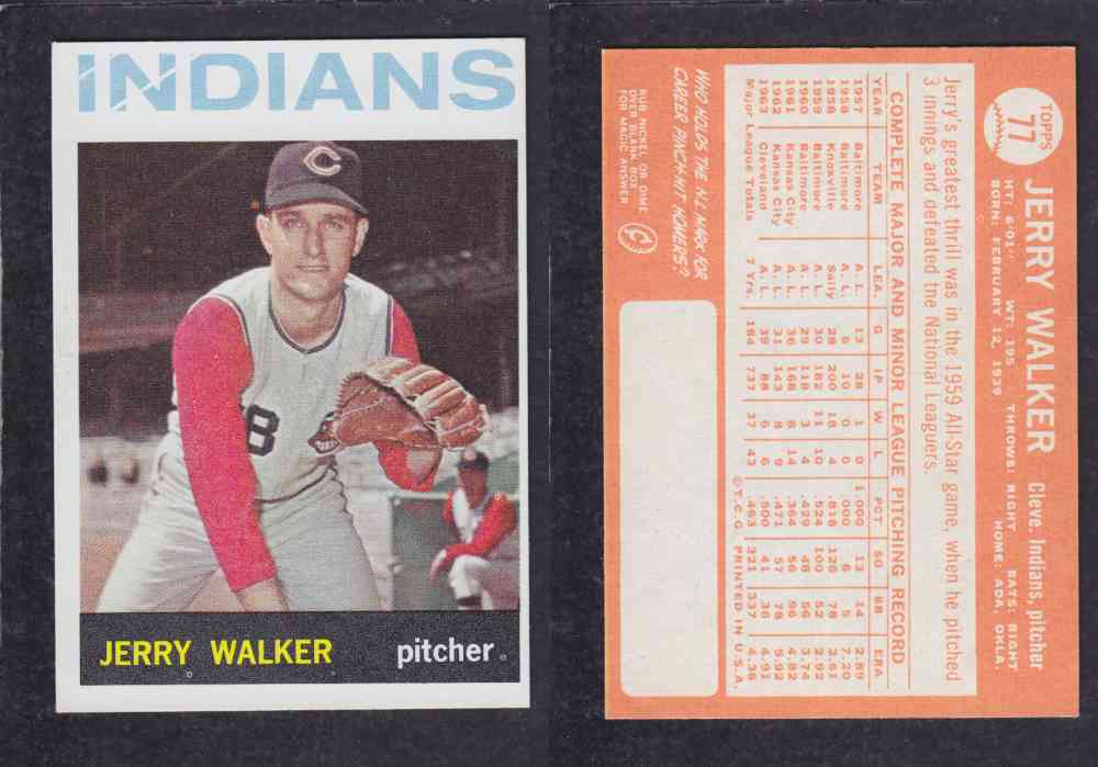 1964 TOPPS BASEBALL CARD #77 J. WALKER photo 1964 TOPPS BASEBALL CARD #77 J. WALKER photo