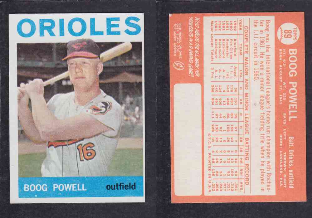 1964 TOPPS BASEBALL CARD #89 B. POWELL photo 1964 TOPPS BASEBALL CARD #89 B. POWELL photo