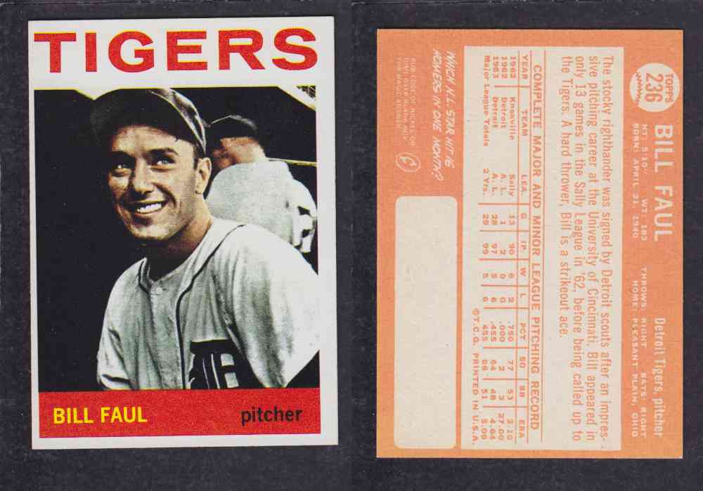 1964  TOPPS BASEBALL CARD  #236  B. FAUL photo