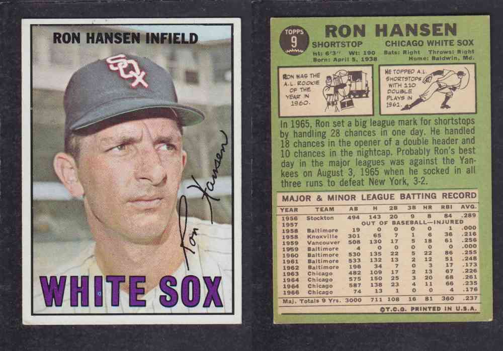 1967 TOPPS BASEBALL CARD #9 R. HANSEN photo 1967 TOPPS BASEBALL CARD #9 R. HANSEN photo