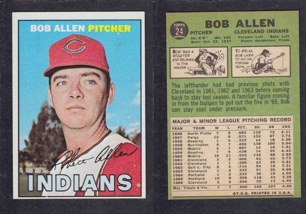 1967 TOPPS BASEBALL CARD #24 B. ALLEN photo 1967 TOPPS BASEBALL CARD #24 B. ALLEN photo
