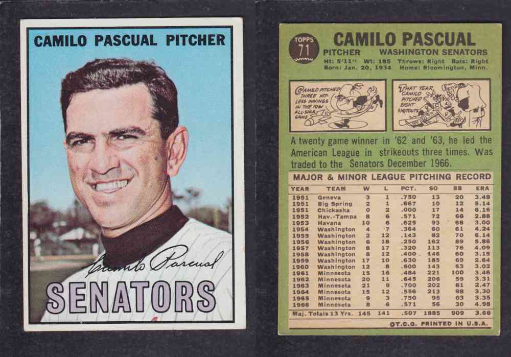 1967   TOPPS BASEBALL CARD  #71  C. PASCUAL photo