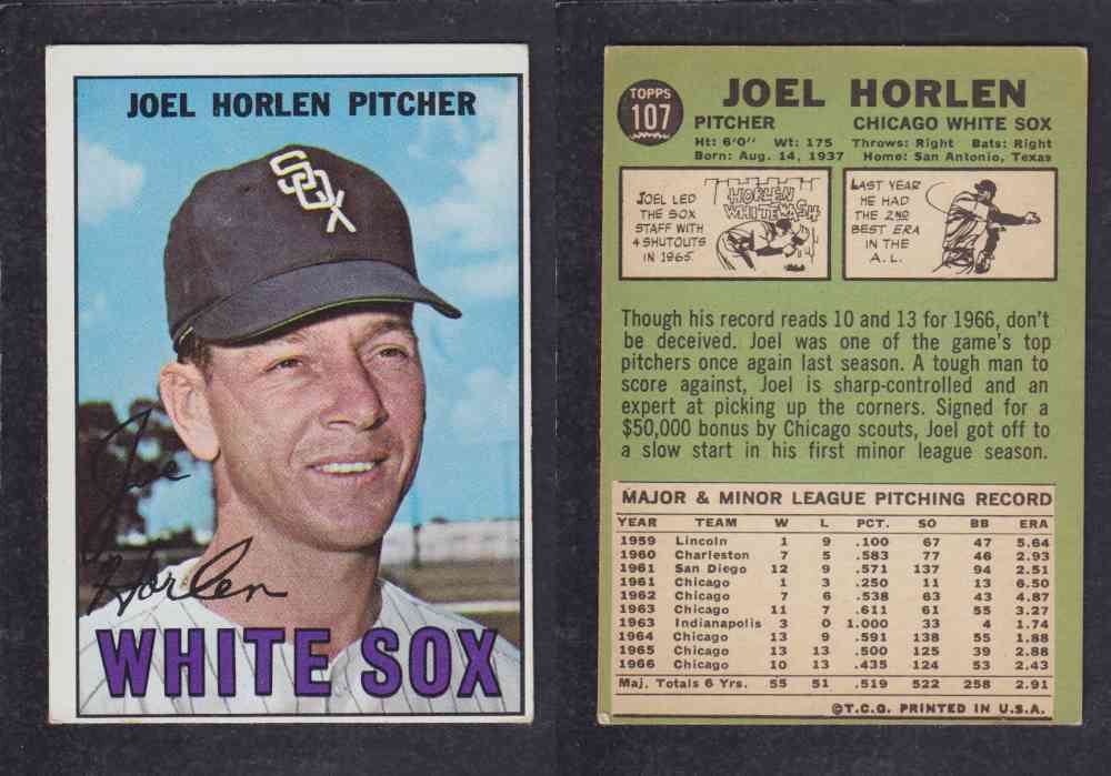 1967   TOPPS BASEBALL CARD  #107  J. HORLEN photo