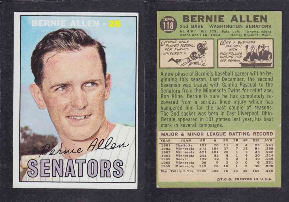 1967   TOPPS BASEBALL CARD  #118  B. ALLEN photo