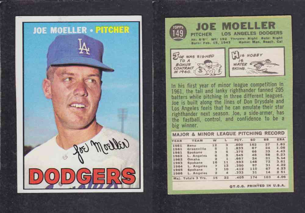 1967 TOPPS BASEBALL CARD #149 J. MOELLER photo 1967 TOPPS BASEBALL CARD #149 J. MOELLER photo