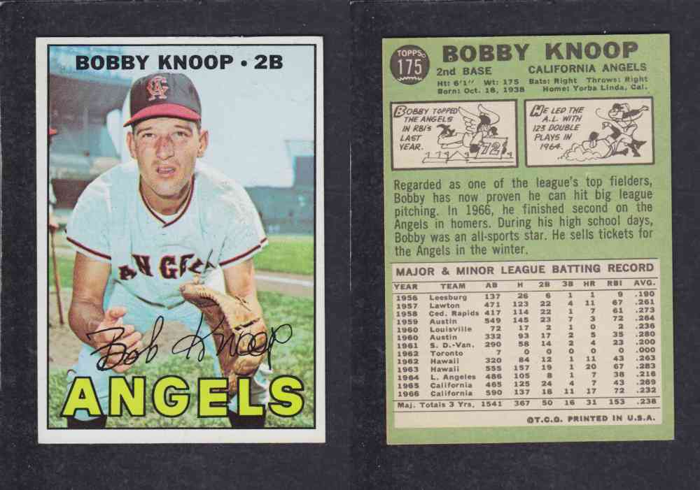 1967 TOPPS BASEBALL CARD #175 B. KNOOP photo 1967 TOPPS BASEBALL CARD #175 B. KNOOP photo