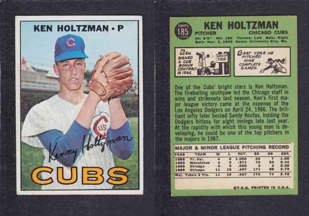 1967   TOPPS BASEBALL CARD  #185  K. HOLTZMAN photo