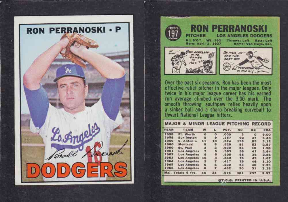 1967   TOPPS BASEBALL CARD  #197  R. PERRANOSKI photo