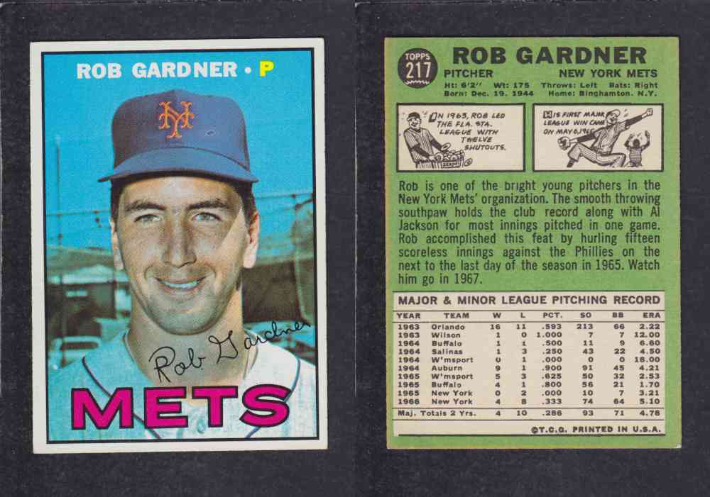 1967 TOPPS BASEBALL CARD #217 R. GARDNER photo 1967 TOPPS BASEBALL CARD #217 R. GARDNER photo