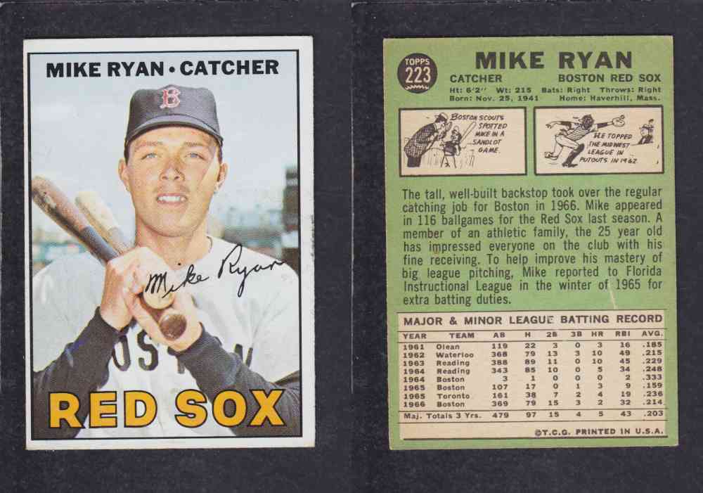 1967 TOPPS BASEBALL CARD #223 M. RYAN photo 1967 TOPPS BASEBALL CARD #223 M. RYAN photo