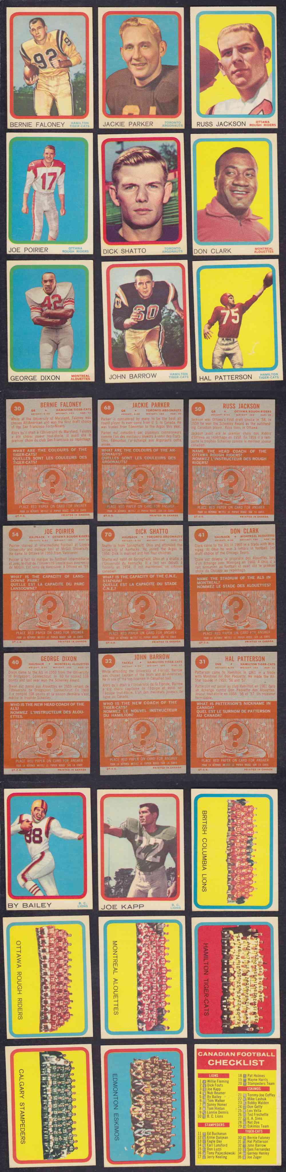 1963 CFL TOPPS FOOTBALL CARD FULL SET 88/88 photo 1963 CFL TOPPS FOOTBALL CARD FULL SET 88/88 photo