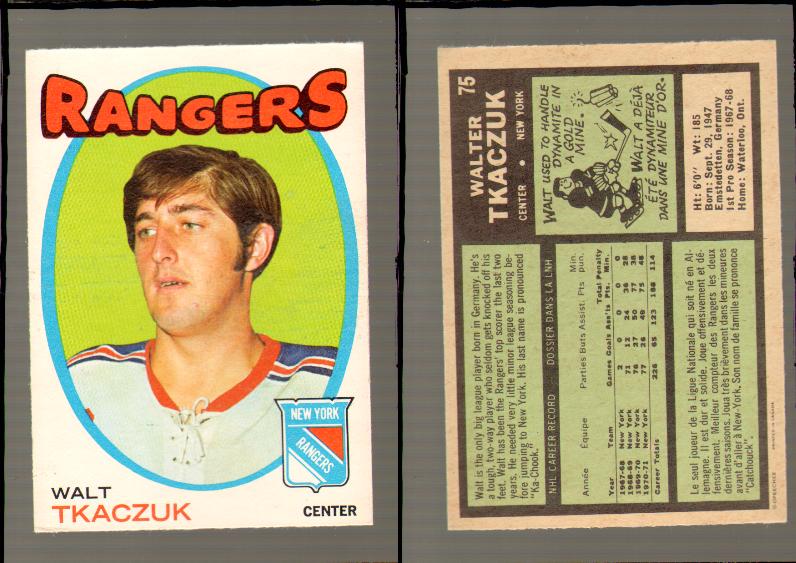 1971-72 O-PEE-CHEE HOCKEY CARD #75 W.TKACZUK photo 1971-72 O-PEE-CHEE HOCKEY CARD #75 W.TKACZUK photo