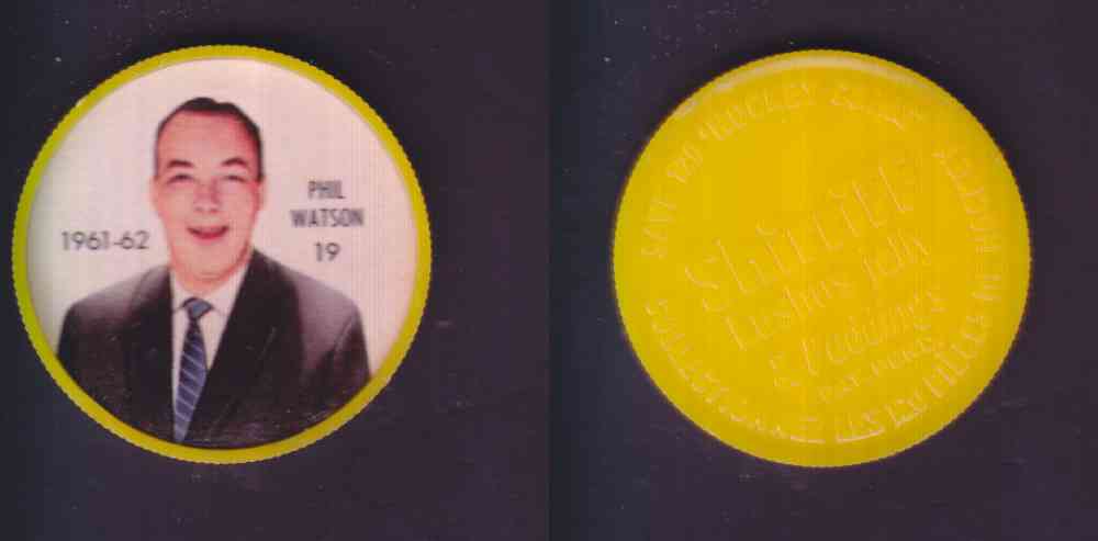 1961-62 SHIRRIFF SALADA HOCKEY COIN #19 P. WATSON photo 1961-62 SHIRRIFF SALADA HOCKEY COIN #19 P. WATSON photo