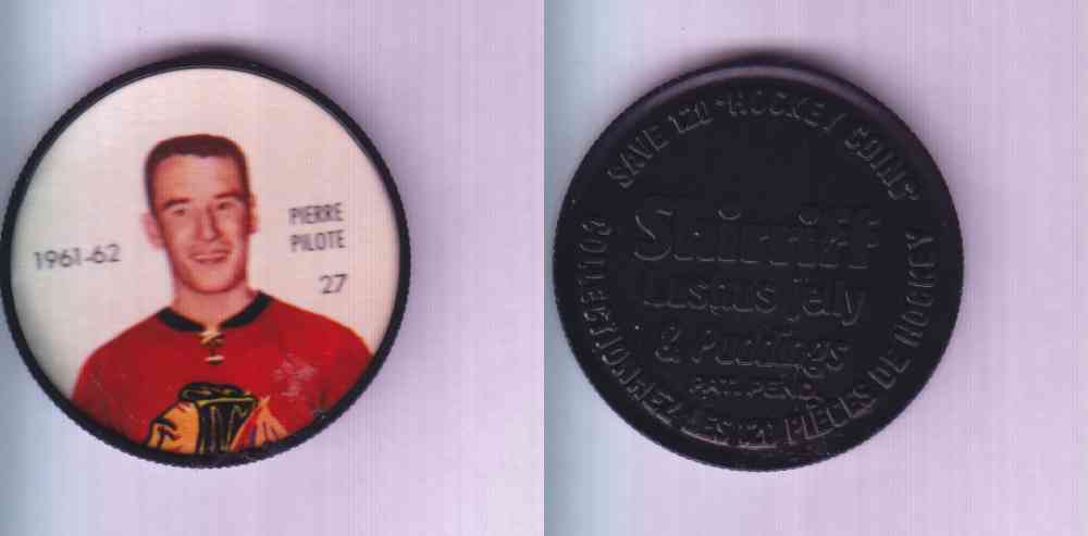 1961-62 SHIRRIFF SALADA HOCKEY COIN #27 P. PILOTE photo 1961-62 SHIRRIFF SALADA HOCKEY COIN #27 P. PILOTE photo